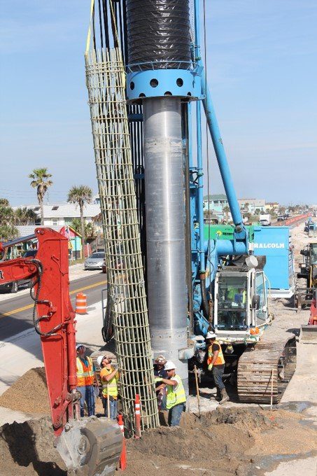 Secant Pile seawall with GFRP reinforcement
